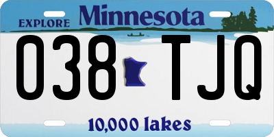 MN license plate 038TJQ
