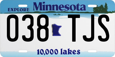 MN license plate 038TJS