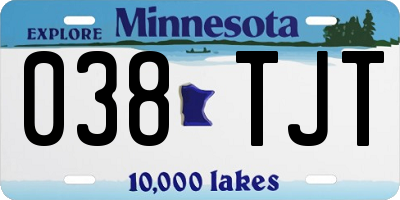 MN license plate 038TJT