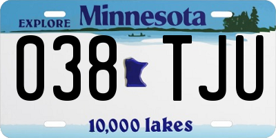 MN license plate 038TJU