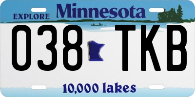 MN license plate 038TKB