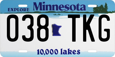 MN license plate 038TKG