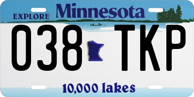 MN license plate 038TKP