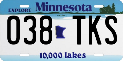 MN license plate 038TKS