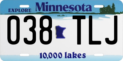 MN license plate 038TLJ