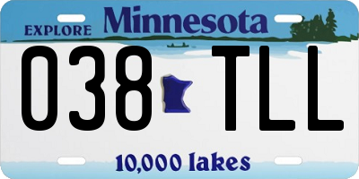 MN license plate 038TLL