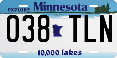 MN license plate 038TLN