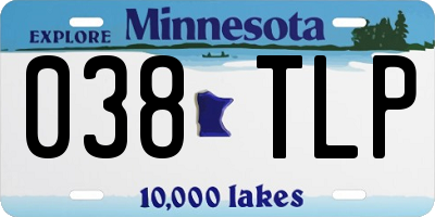 MN license plate 038TLP