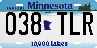 MN license plate 038TLR