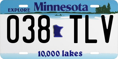 MN license plate 038TLV