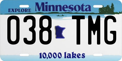 MN license plate 038TMG