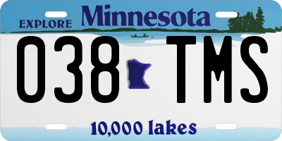 MN license plate 038TMS