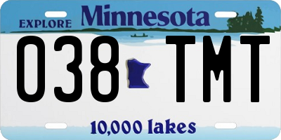 MN license plate 038TMT