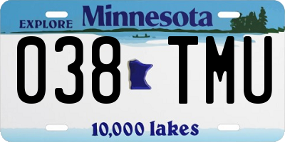 MN license plate 038TMU