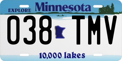 MN license plate 038TMV