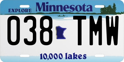 MN license plate 038TMW