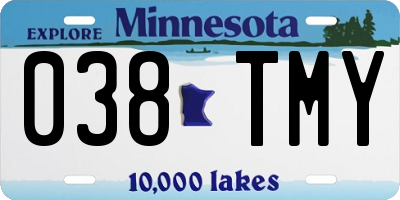MN license plate 038TMY