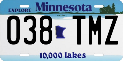 MN license plate 038TMZ