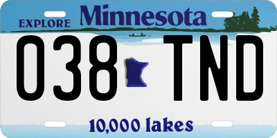 MN license plate 038TND