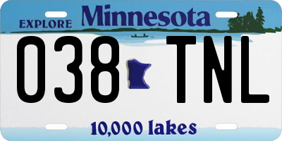 MN license plate 038TNL