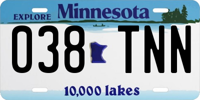 MN license plate 038TNN