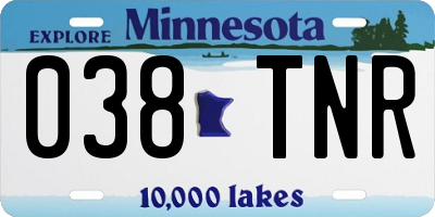 MN license plate 038TNR