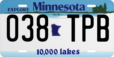 MN license plate 038TPB