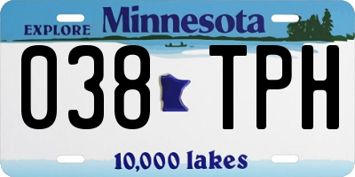 MN license plate 038TPH