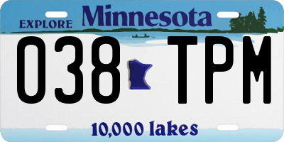 MN license plate 038TPM