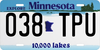 MN license plate 038TPU