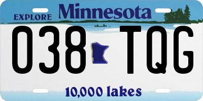 MN license plate 038TQG