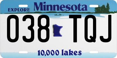 MN license plate 038TQJ