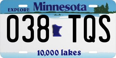 MN license plate 038TQS