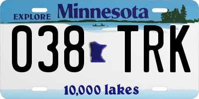 MN license plate 038TRK