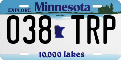 MN license plate 038TRP