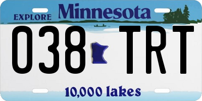 MN license plate 038TRT