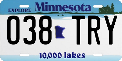 MN license plate 038TRY