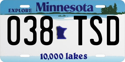 MN license plate 038TSD