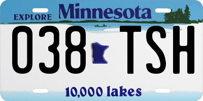 MN license plate 038TSH