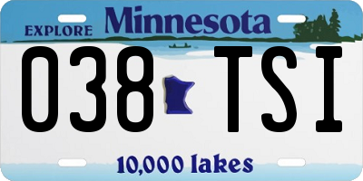 MN license plate 038TSI