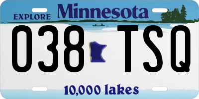 MN license plate 038TSQ