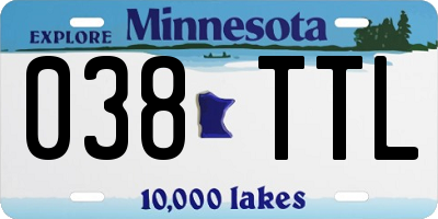 MN license plate 038TTL