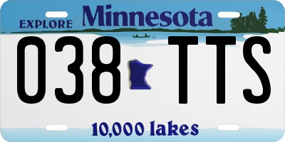 MN license plate 038TTS