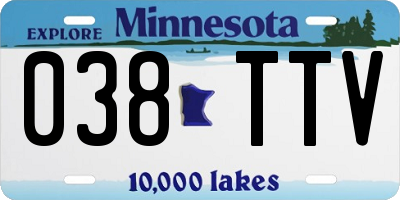 MN license plate 038TTV