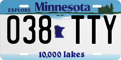 MN license plate 038TTY