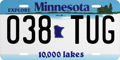 MN license plate 038TUG