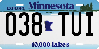 MN license plate 038TUI