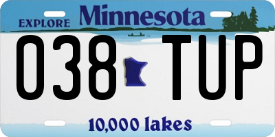 MN license plate 038TUP