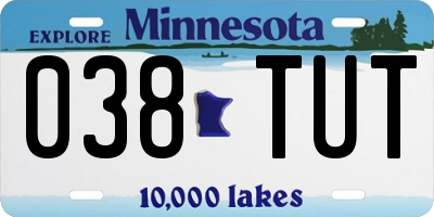 MN license plate 038TUT