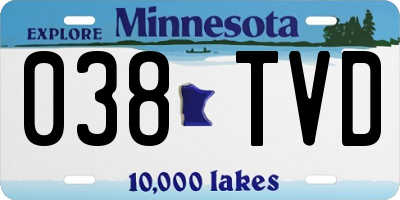 MN license plate 038TVD